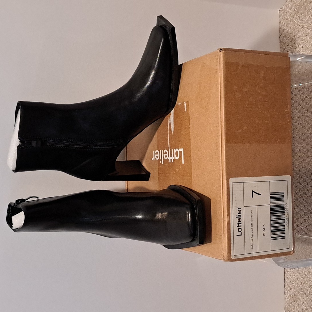 NEW Architect Squared-Off Toe Ankle Boot (Black) - Lattelier - Picture 8 of 10